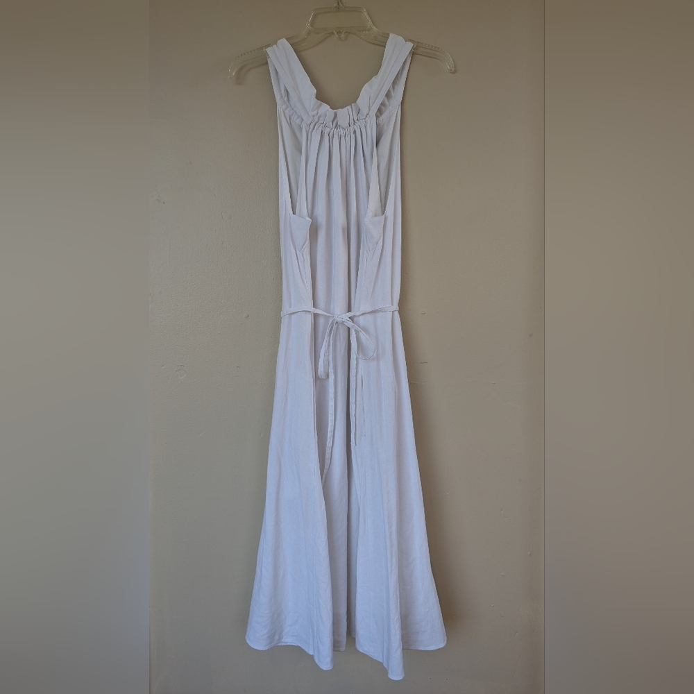 Banana Republic Sleeveless Linen Blend Midi Dress, White (SIZE XS)